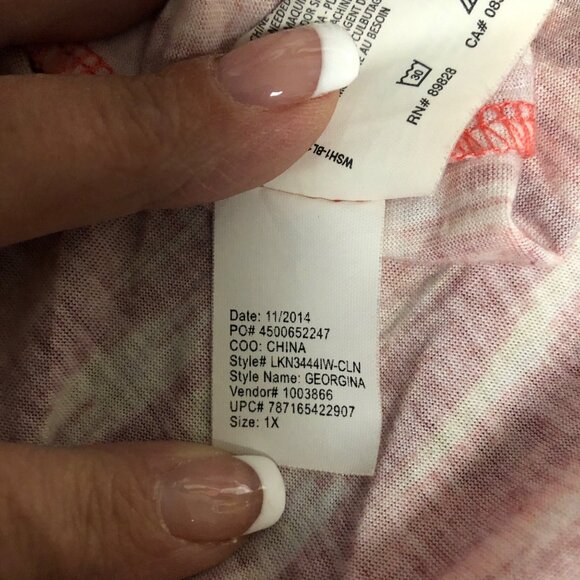 Gloria Vanderbilt Tunic Womens Size 1X Maroon Pink Sleeveless Relaxed Top - Picture 8 of 9